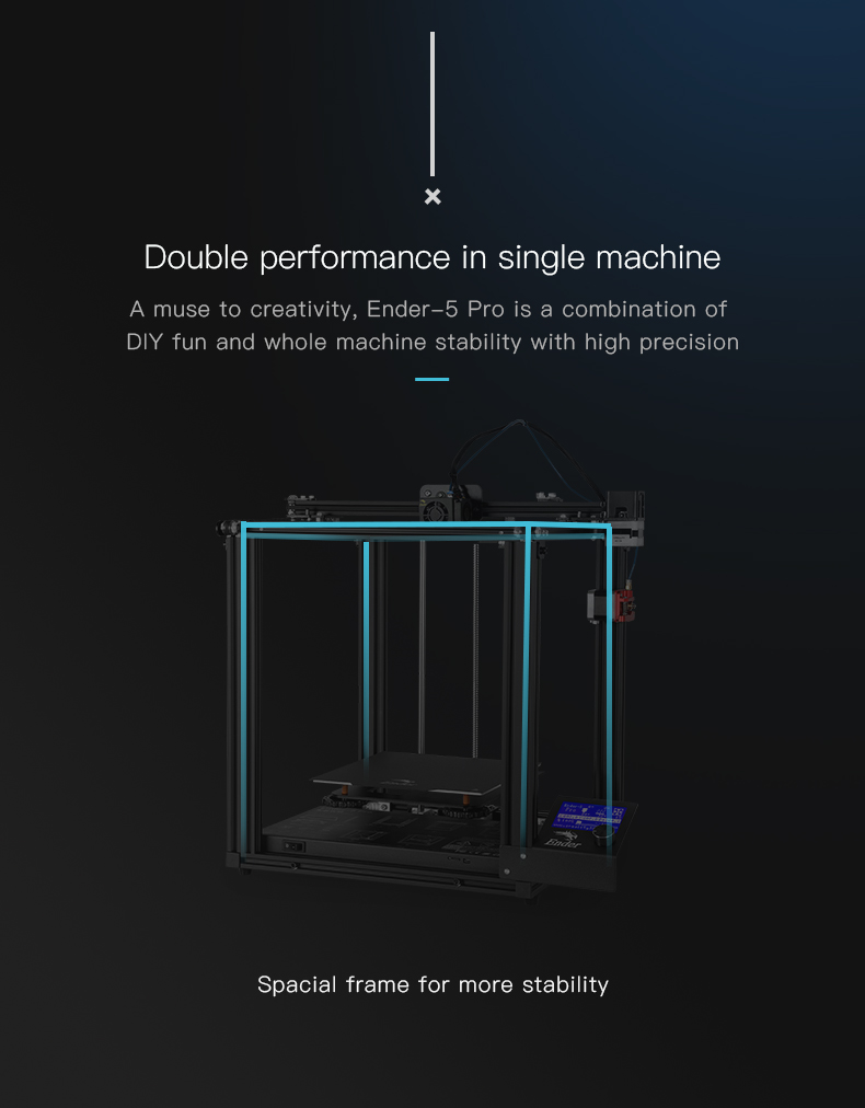 Resmi Creality Ender 5 Pro 3D Yazıcı, Metal Ekstrüderli Sessiz Anakartı Yükseltme, Oğlak Premium XS Bowden Tüpü, Çift Y ekseni