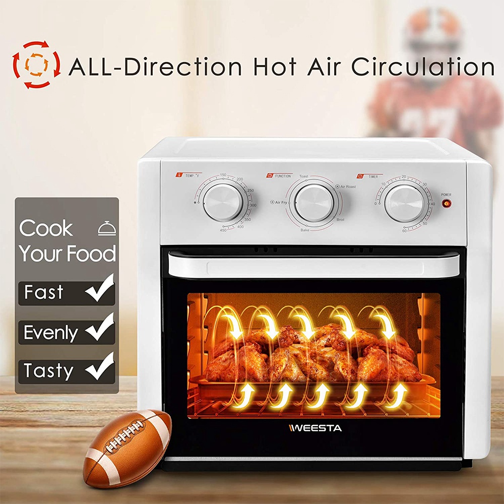 WEESTA KCV18WL Air Oven 19 QT Capacity 1300W Power with Air Fry, Roast, Toast, Broil, Bake Function - White