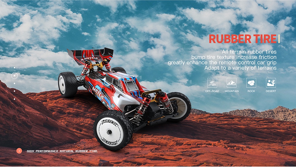 Wltoys 104001 1/10 2.4G 4WD 45km/h Metal Chassis Vehicles Model RC Car RTR - Three Batteries