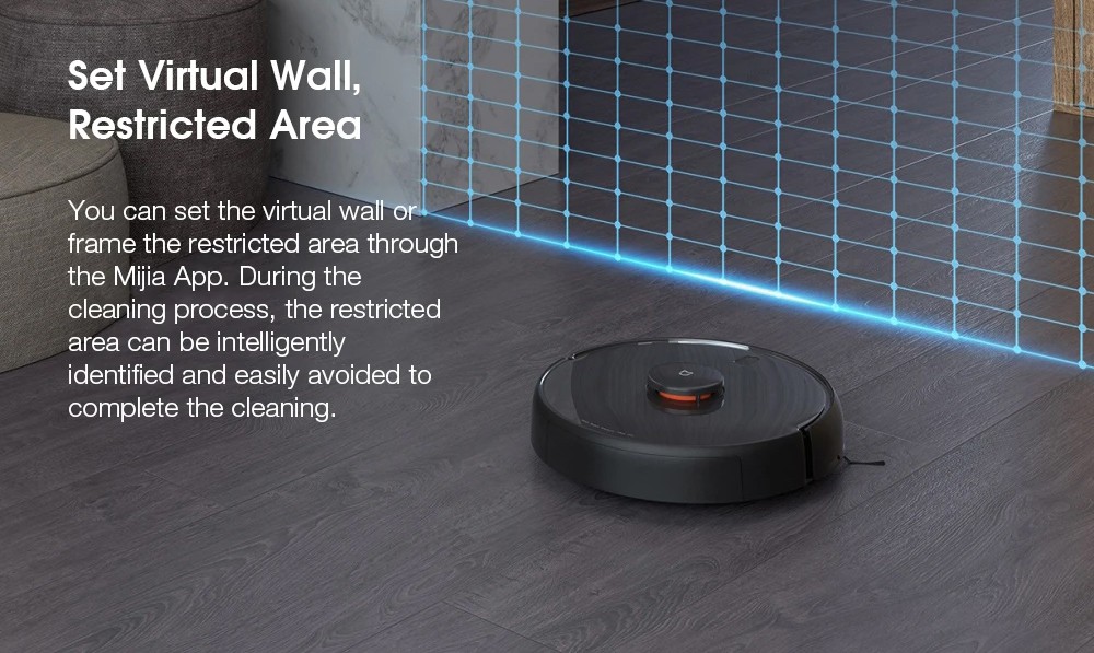 XIAOMI MIJIA MJSTS1 Robot Vacuum Cleaner Pro 2 in1 Sweeping Mopping 4000Pa Powerful Suction Al Visual Intelligent Recognition 3D Precise Obstacle Avoidance LDS Navigation 5200mAh Battery 550ml Dust Box 260ml Water Tank- Black