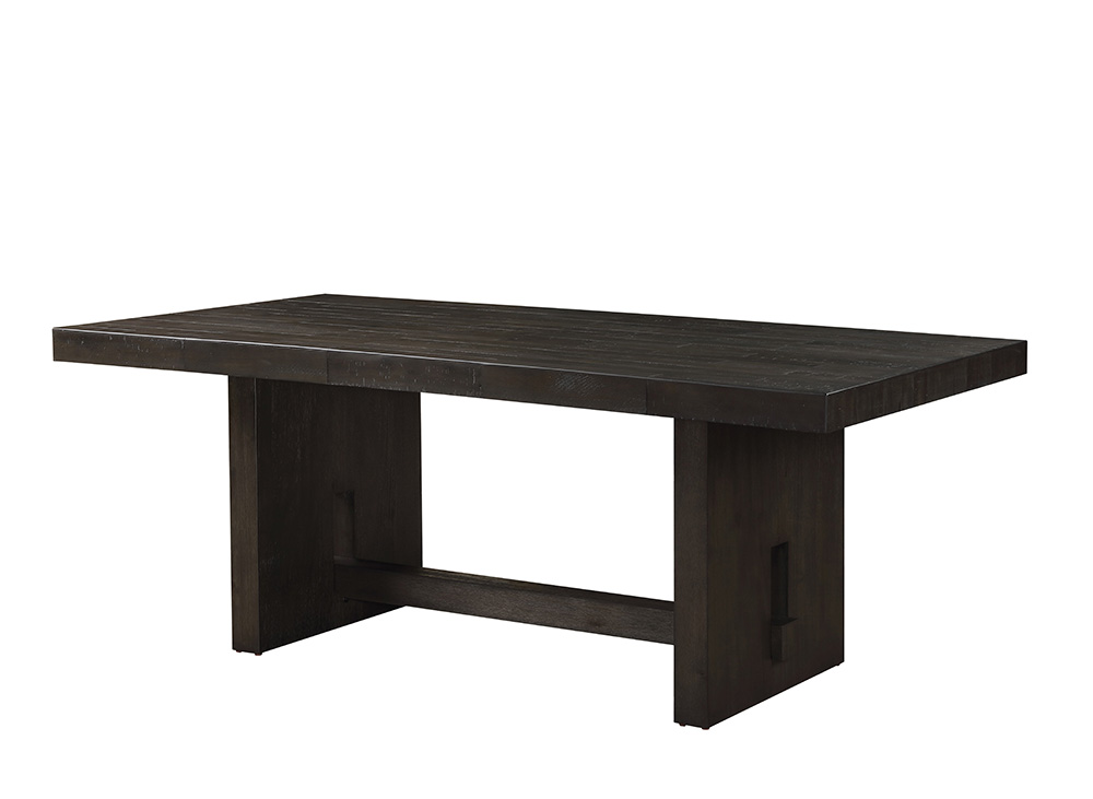 ACME Haddie Dining Table with Wooden Tabletop and Wooden Trestle Base, for Restaurant, Cafe, Tavern, Living Room - Walnut