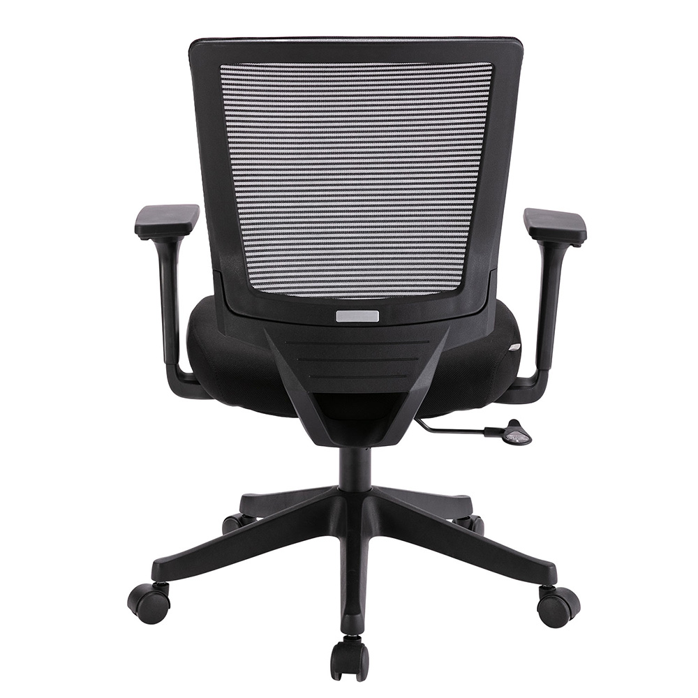 Home Office Mesh Adjustable Rotatable Chair with Ergonomic Backrest and Lumbar Support - Black