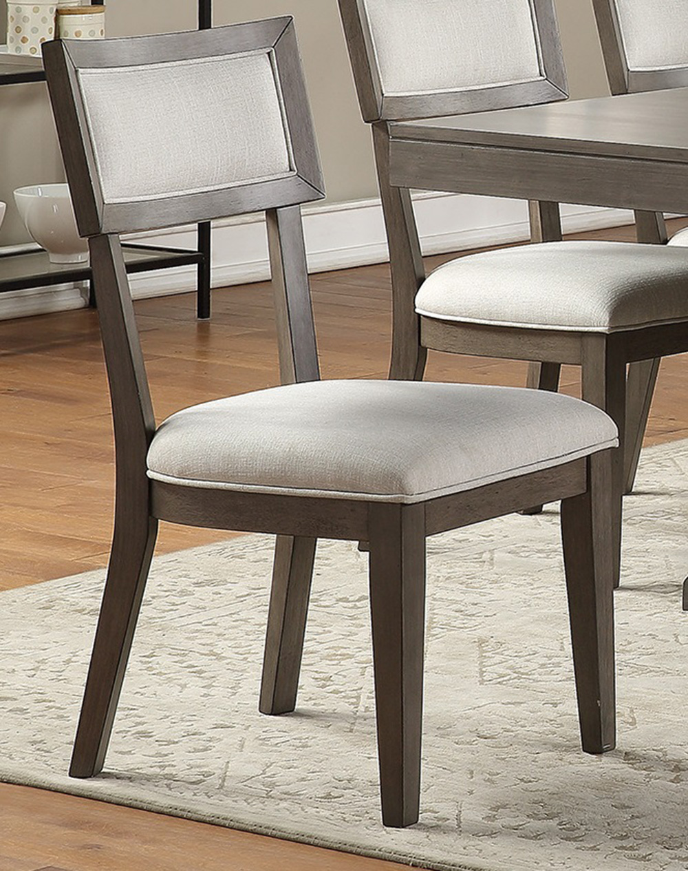 Upholstered Dining Chair Set of 2, with Backrest, and Wood Legs, for Restaurant, Cafe, Tavern, Office, Living Room - Gray