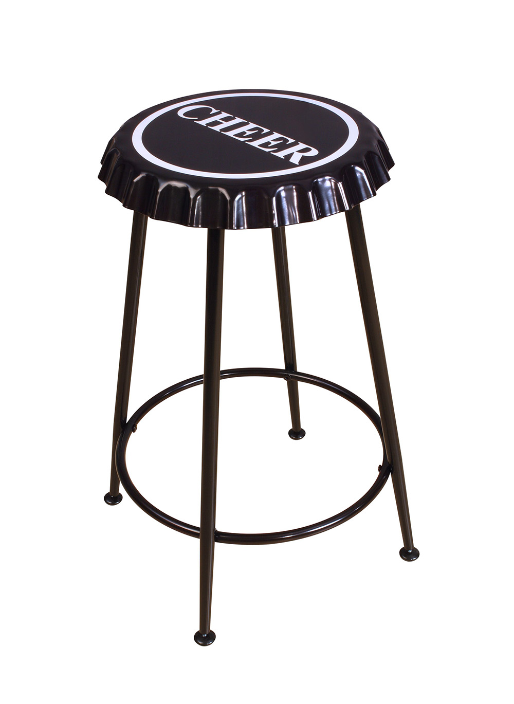 ACME Mant Counter Height Stool Set of 2, with Metal Frame, for Restaurant, Cafe, Tavern, Office, Living Room - Black