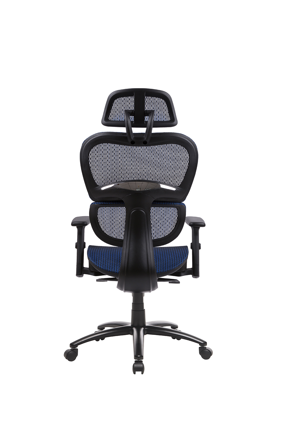 Home Office Rotatable Gaming Chair Height Adjustable with Ergonomic High Backrest, Elastic Mesh, and Lumbar Support - Blue