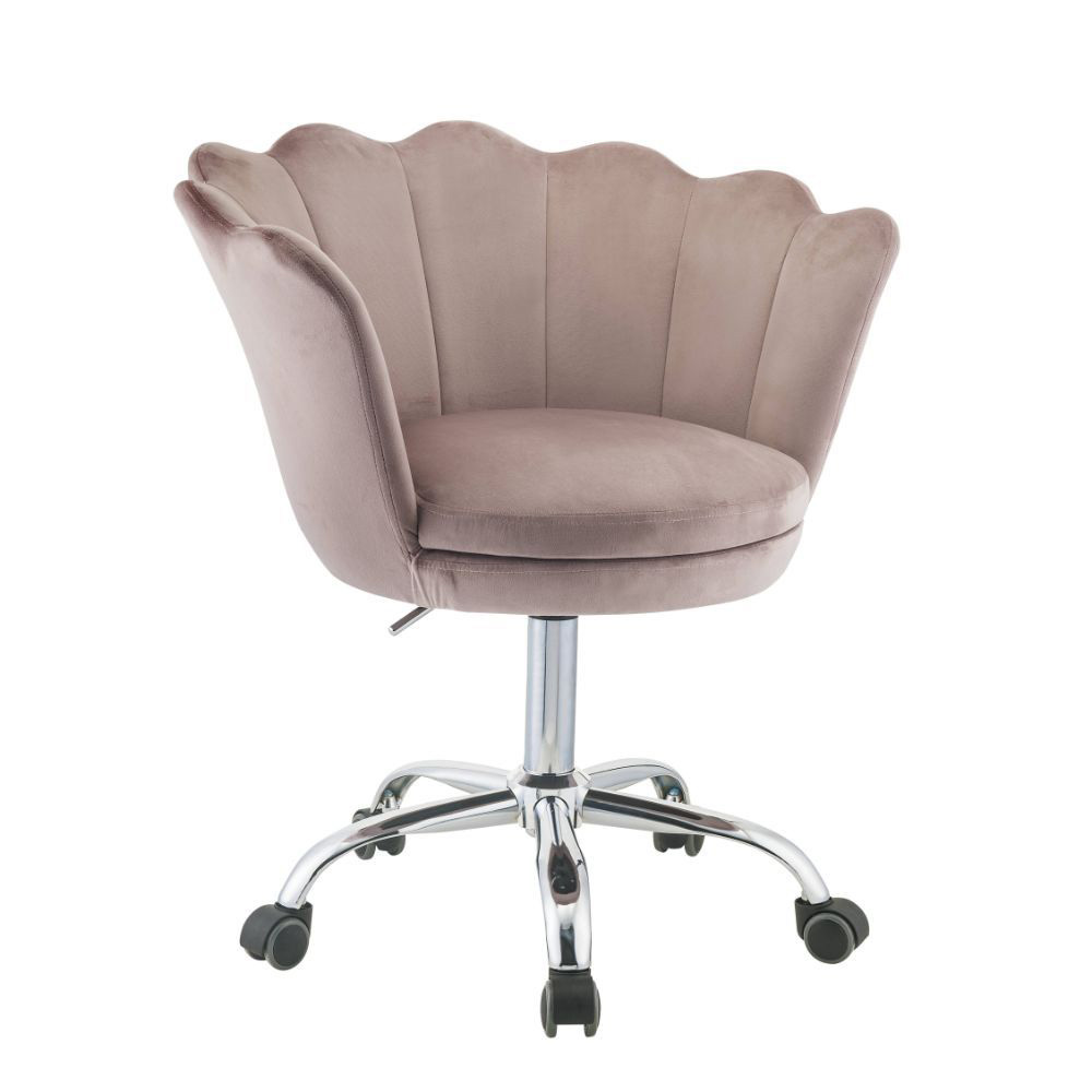 ACME Micco Modern Leisure Velvet Swivel Chair Height Adjustable With Curved Backrest And Casters For Living Room, Bedroom, Dining Room, Office - Pink 9 ACME Micco Modern Leisure Velvet Swivel Chair Height Adjustable with Curved Backrest and Casters for Living Room, Bedroom, Dining Room, Office - Pink