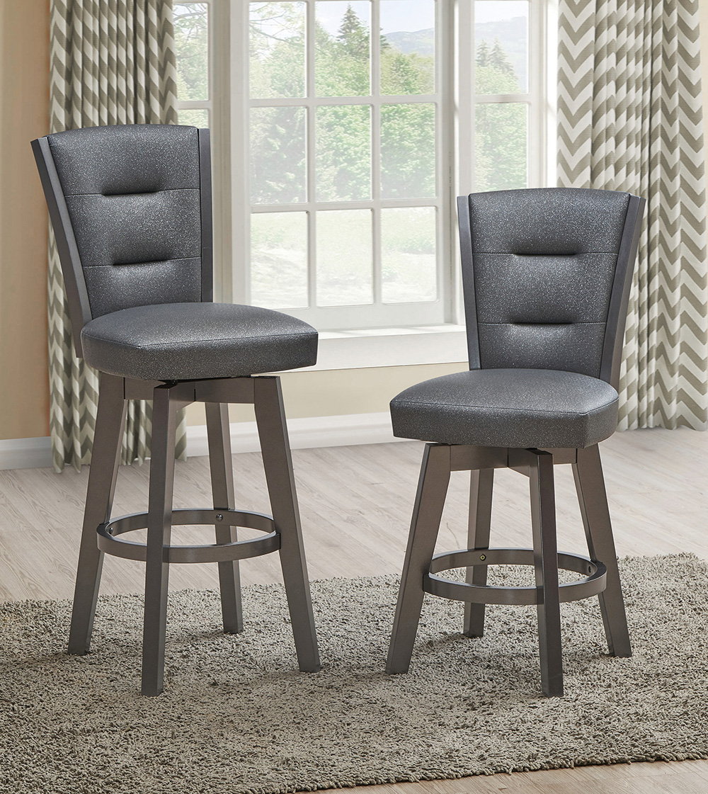 Faux Leather Upholstered Dining Chair Set of 2, with Backrest, and Wooden Frame, for Restaurant, Cafe, Tavern, Office, Living Room - Gray