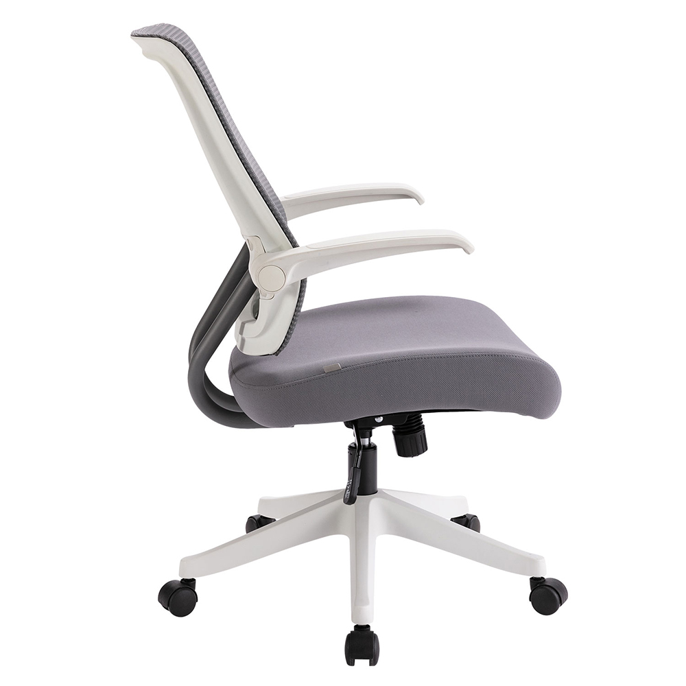 Home Office Mesh Adjustable Chair with Ergonomic Backrest and Casters - White