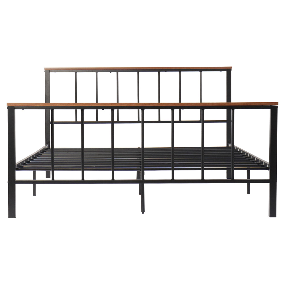 Full-Size Platform Bed Frame with Headboard and Metal Slats Support, No Box Spring Needed (Only Frame) - Black