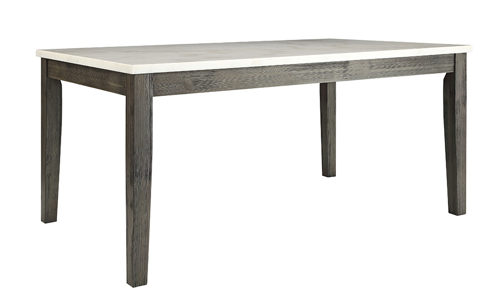 ACME Merel 64" Dining Table with Marble Tabletop and Wood Tapered Legs, for Restaurant, Cafe, Tavern, Living Room - White