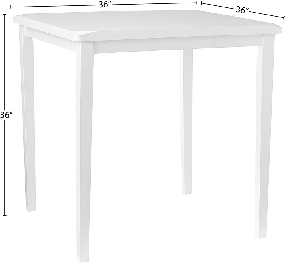 ACME Gaucho 5 Piece Counter Height Dining Set, Including 1 Table, and 4 Stools, for Small Apartment, Studio, Kitchen - White