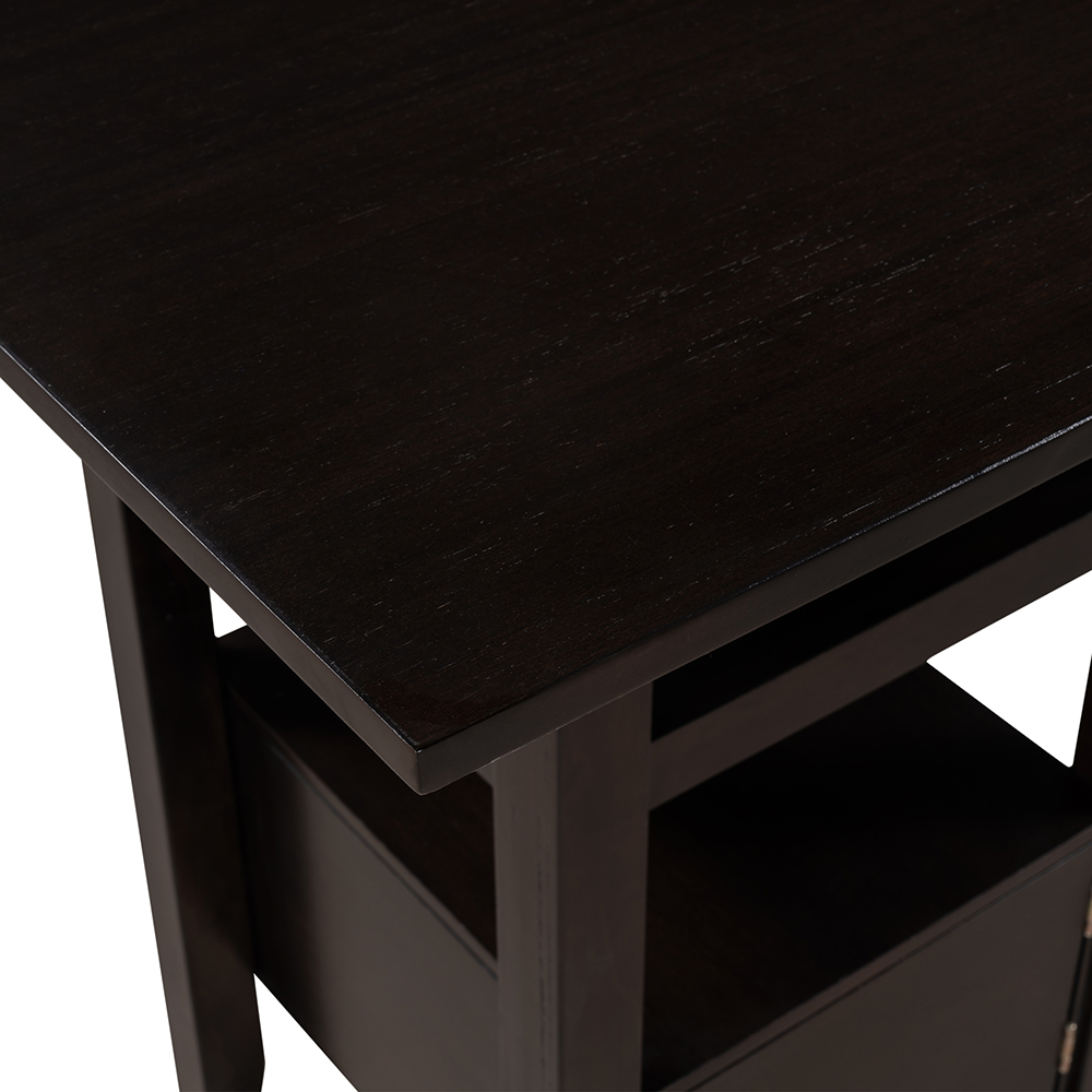 TOPMAX Counter Height Wood Dining Table with Storage Cabinet and Shelf, for Small Apartment, Studio, Kitchen - Brown