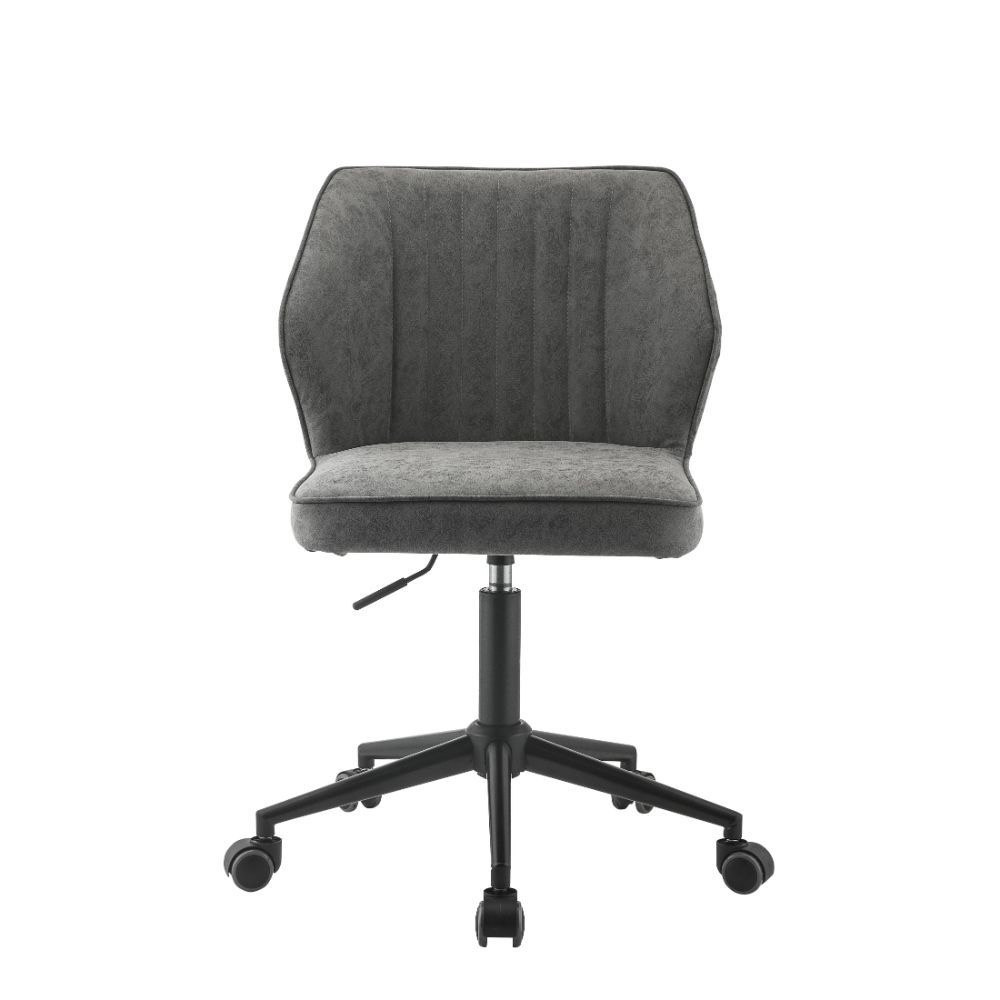 ACME Pakuna Modern Leisure PU Swivel Chair Height Adjustable With Curved Backrest And Casters For Living Room, Bedroom, Dining Room, Office - Gray 8 ACME Pakuna Modern Leisure PU Swivel Chair Height Adjustable with Curved Backrest and Casters for Living Room, Bedroom, Dining Room, Office - Gray