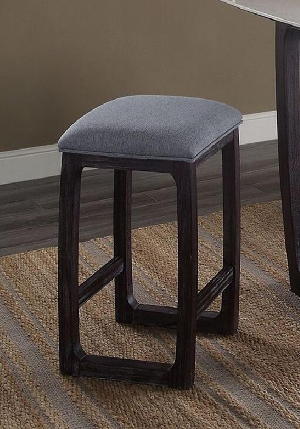 ACME Razo Fabric Upholstered Counter Height Stool, with Wood Frame, for Restaurant, Cafe, Tavern, Office, Living Room - Espresso