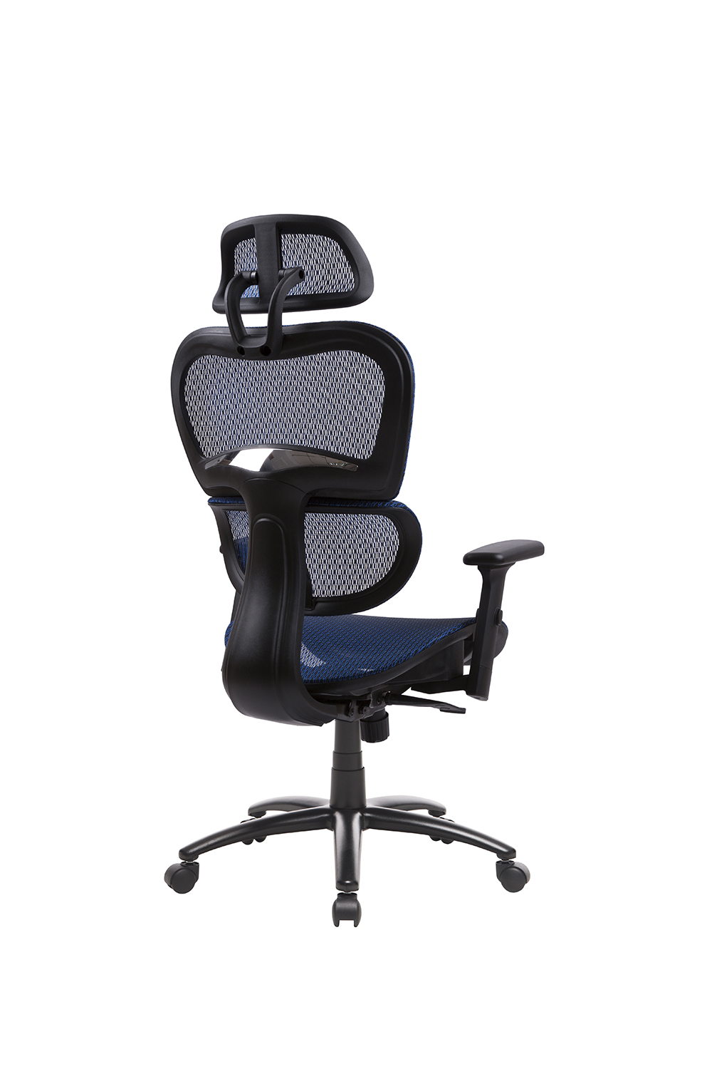 Home Office Rotatable Gaming Chair Height Adjustable with Ergonomic High Backrest, Elastic Mesh, and Lumbar Support - Blue