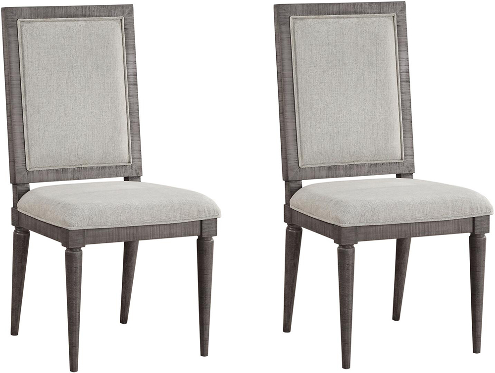 ACME Artesia Fabric Upholstered Dining Chair Set of 2, with High Backrest, and Wood Legs, for Restaurant, Cafe, Tavern, Office, Living Room - Beige