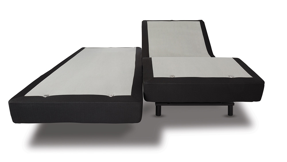 InMotion King-Size Adjustable Split Bed Frame Base with Remote Control, Relieve Stress and Pain - Black