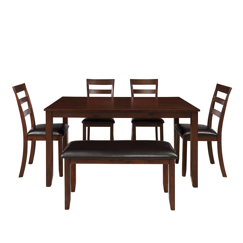 Counter Height Rectangular Dining Table with Wooden Frame, for Restaurant, Cafe, Tavern, Living Room - Black