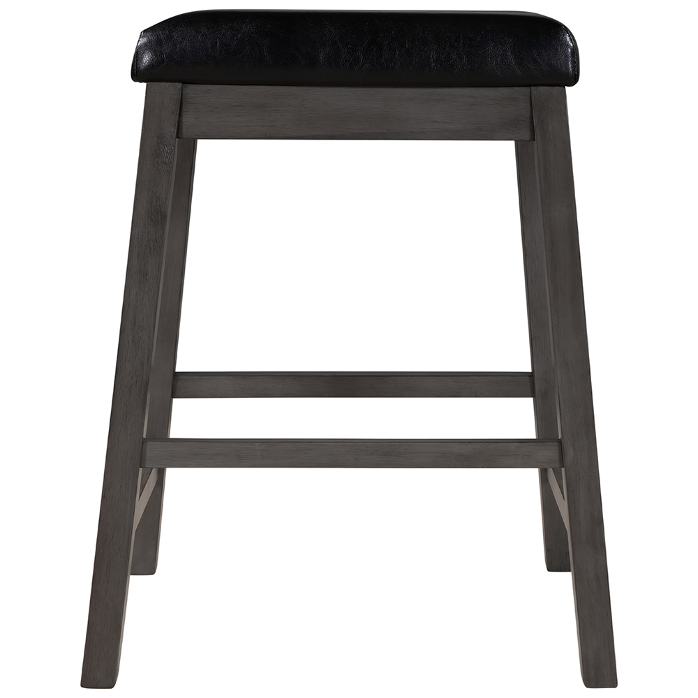 TOPMAX 4 Pieces Counter Height Upholstered Dining Stool Set, for Small Apartment, Studio, Kitchen - Gray