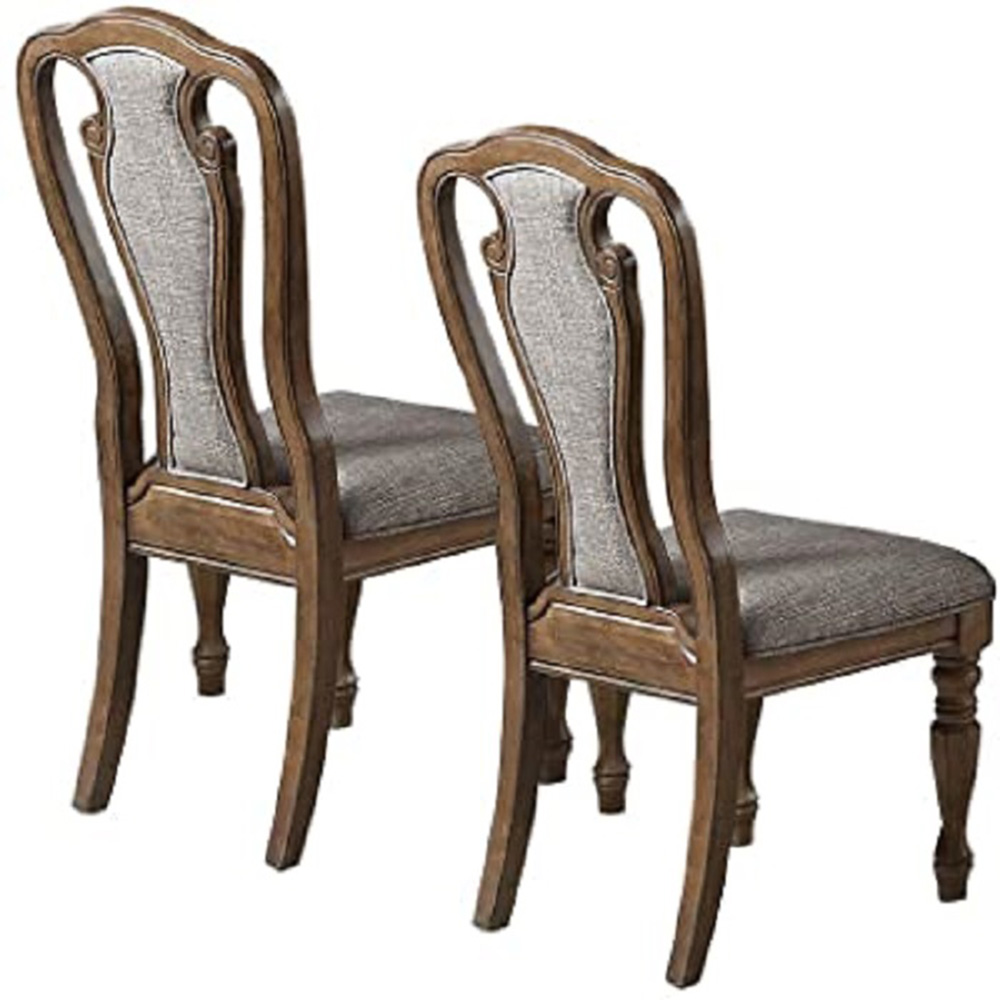 Upholstered Dining Chair Set of 2, with High Backrest, and Wood Legs, for Restaurant, Cafe, Tavern, Office, Living Room - Brown