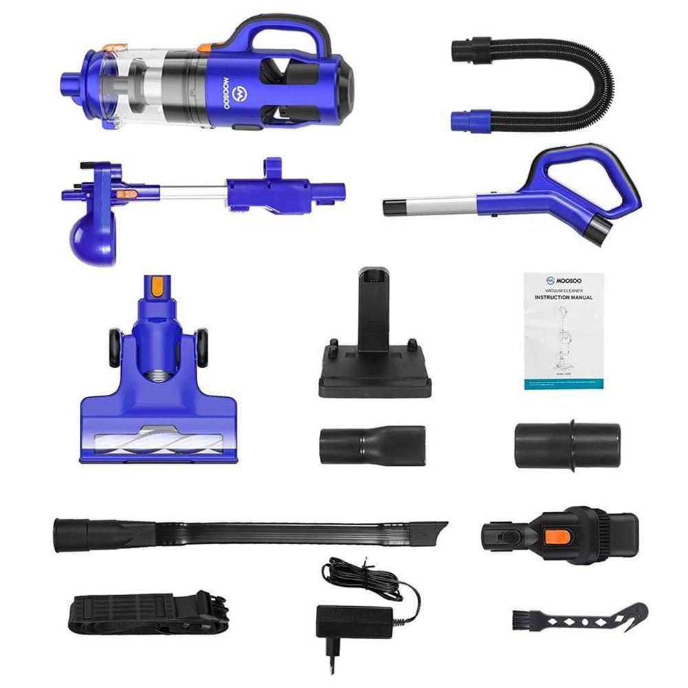 MOOSOO U26D Handheld Cordless Vacuum Cleaner 26Kpa Powerful Suction with LED Light and 2000mAh Battery for Carpets, Hard Floors and Tiles - Blue
