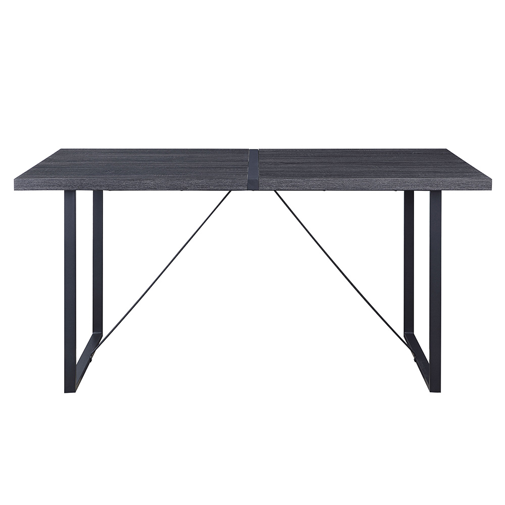 ACME Nakula 65" Rectangle Dining Table with Wooden Tabletop and Metal Legs, for Restaurant, Cafe, Tavern, Living Room - Gray
