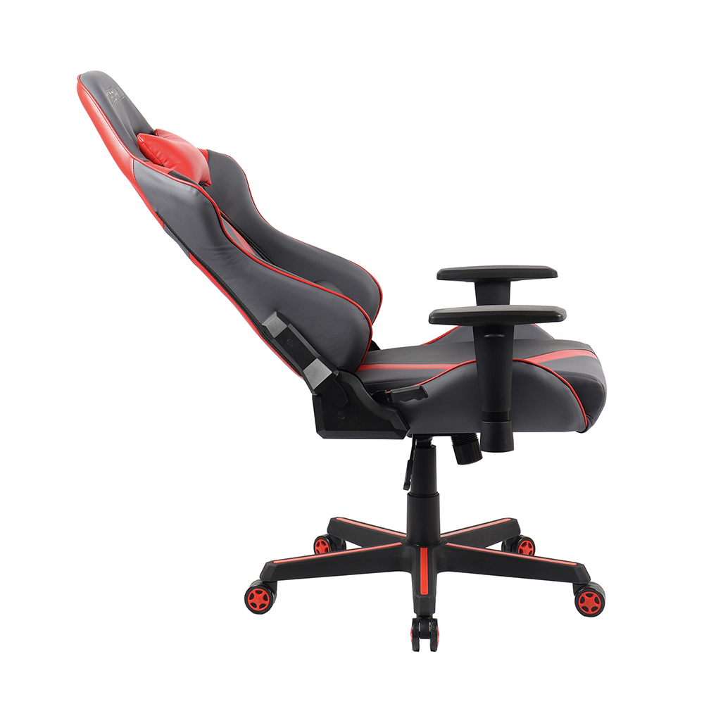 Techni TS-70 Home Office Adjustable Rotatable Gaming Chair with Ergonomic High Backrest and Lumbar Support - Red