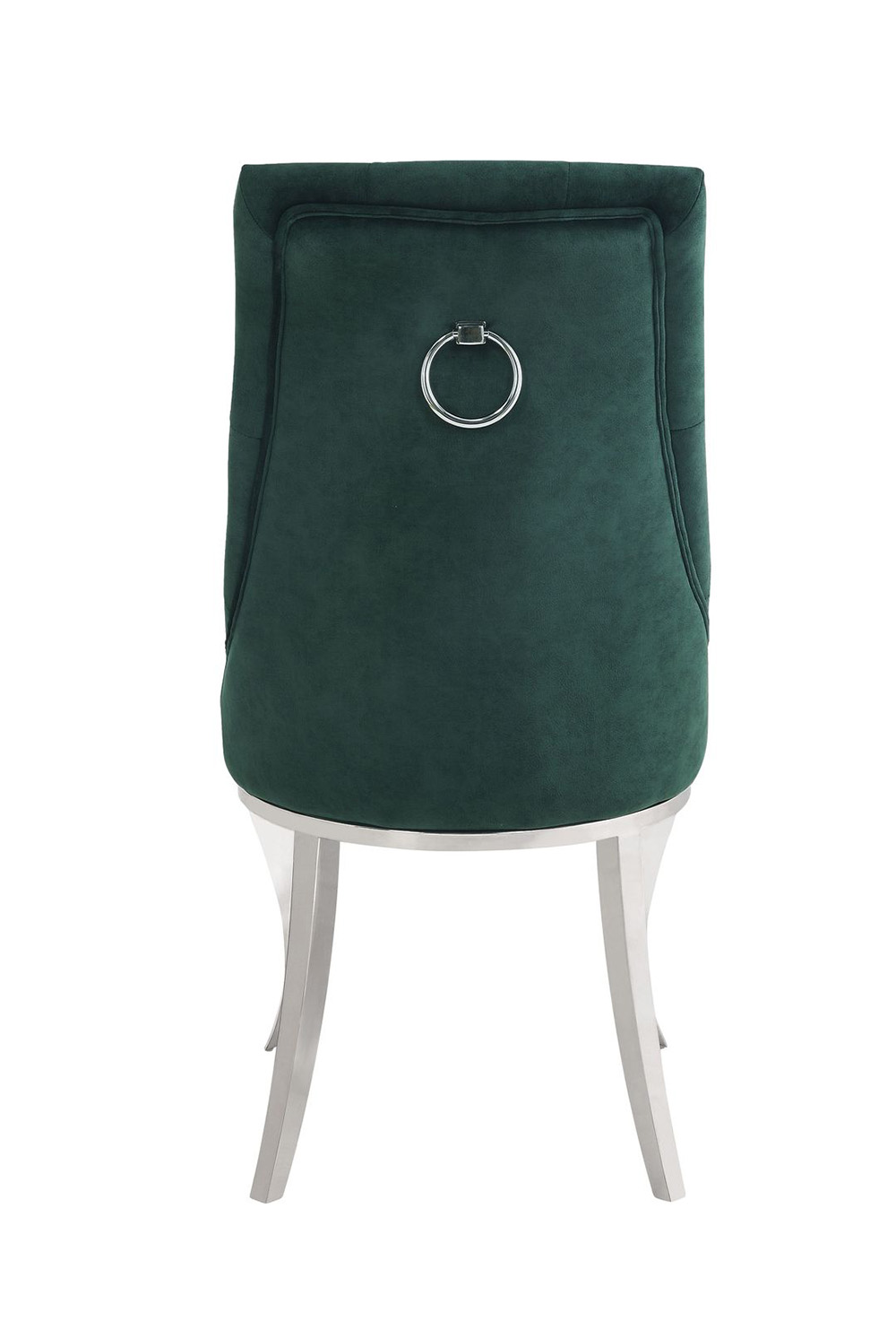 ACME Dekel Fabric Upholstered Dining Chair Set of 2, with Button Tufted Backrest, and Metal Legs, for Restaurant, Cafe, Tavern, Office, Living Room - Green