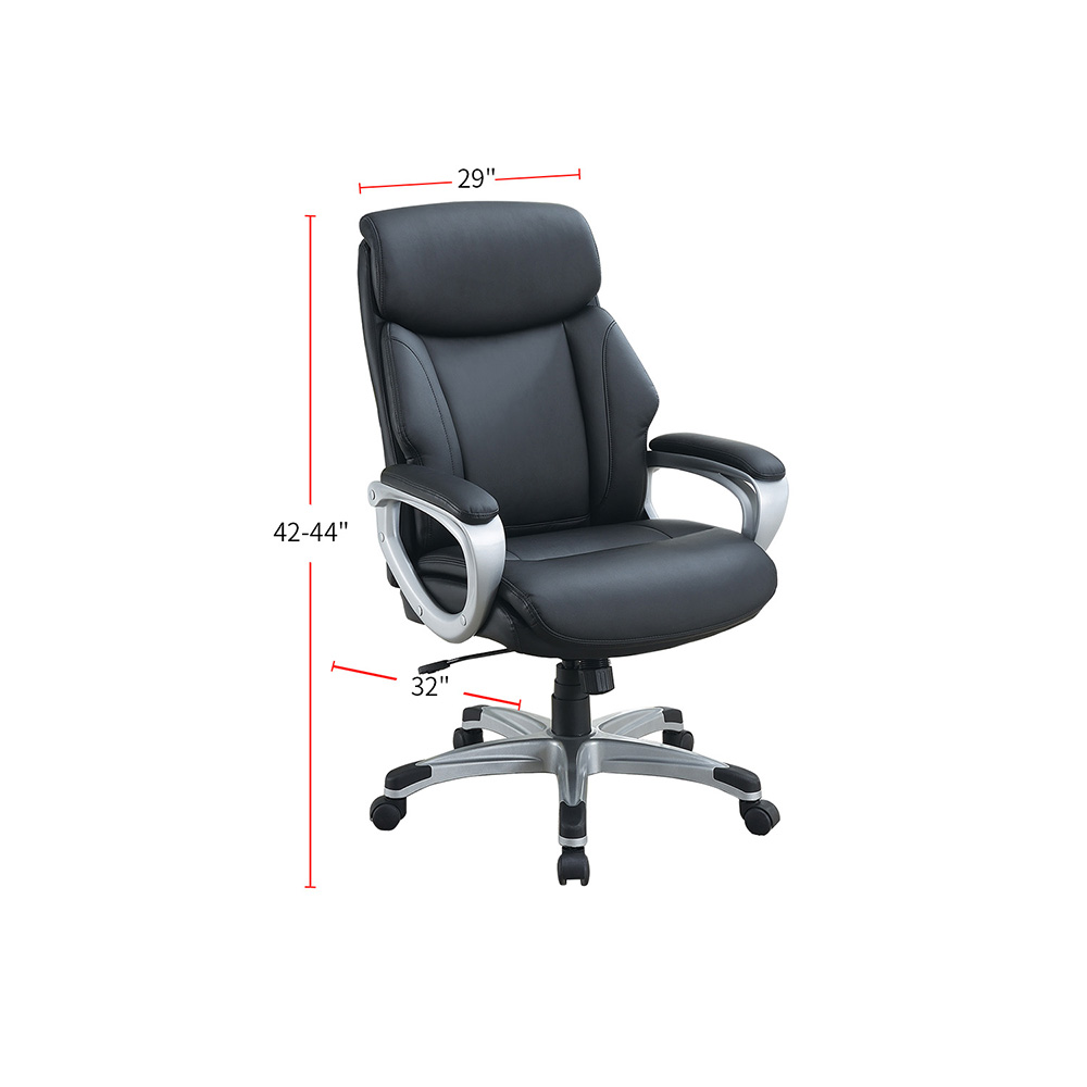 Modern Leisure PU Swivel Chair Height Adjustable With Ergonomic Backrest And Padded Armrests For Living Room, Bedroom, Dining Room, Office - Black 8 Modern Leisure PU Swivel Chair Height Adjustable with Ergonomic Backrest and Padded Armrests for Living Room, Bedroom, Dining Room, Office - Black