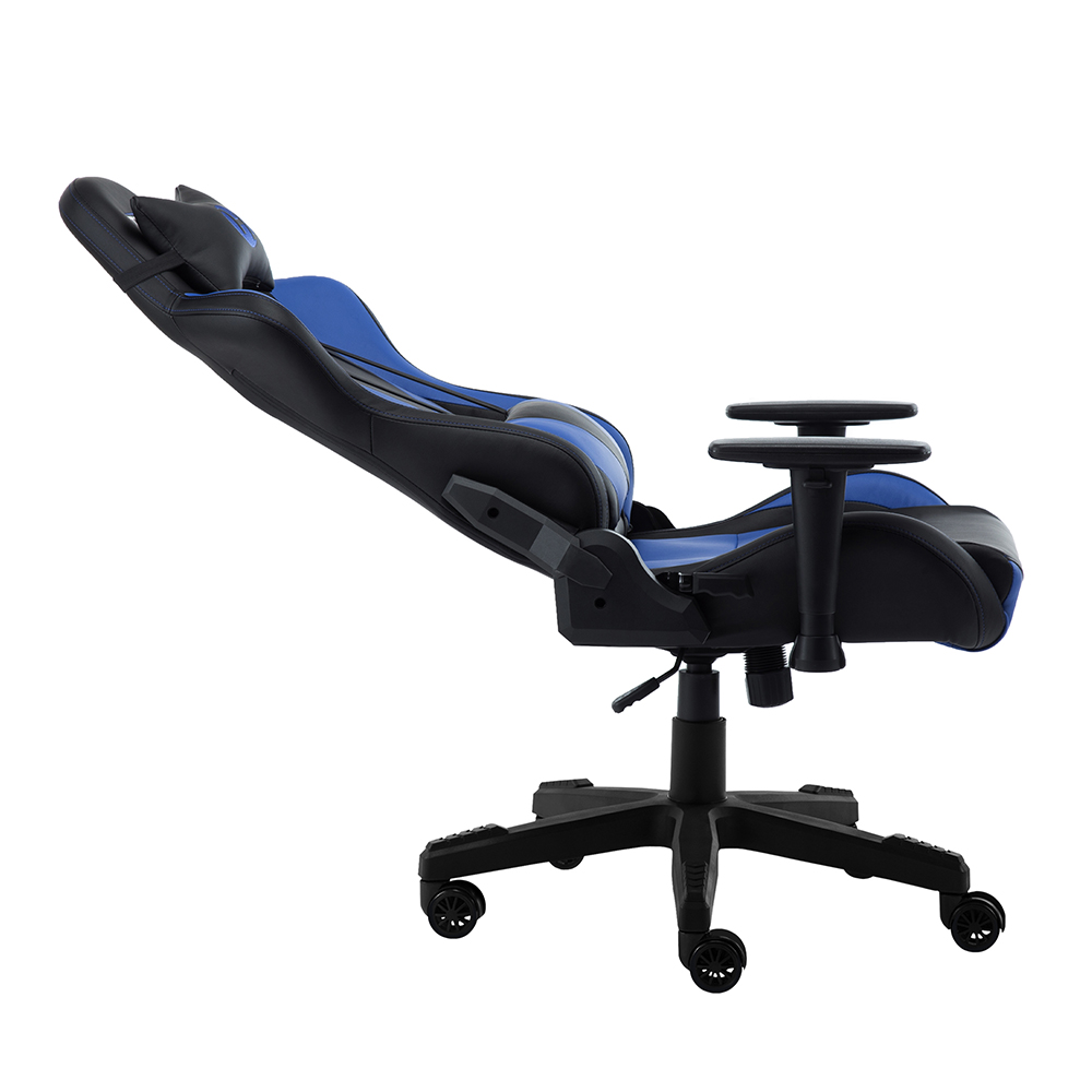 Techni Home Office Adjustable Rotatable Gaming Chair with Ergonomic High Backrest and Lumbar Support - Blue