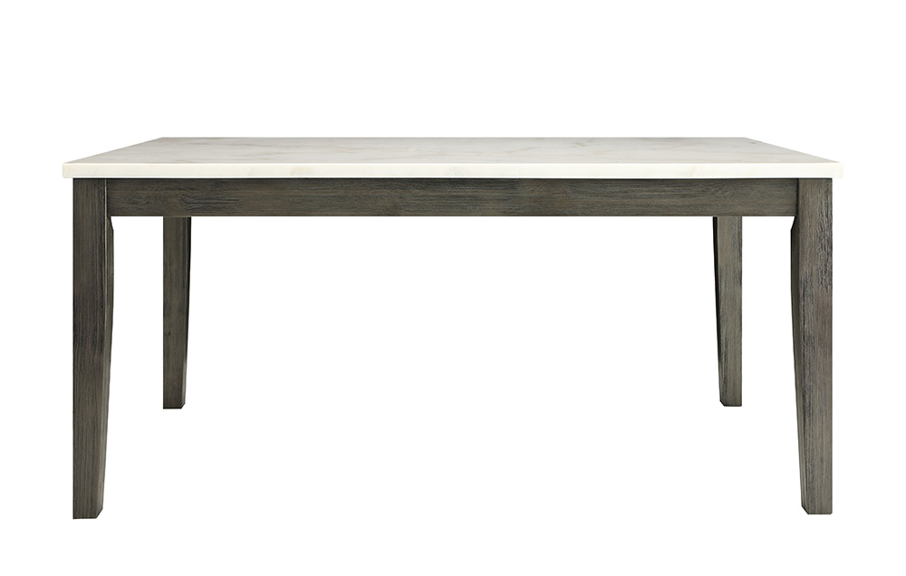 ACME Merel 64" Dining Table with Marble Tabletop and Wood Tapered Legs, for Restaurant, Cafe, Tavern, Living Room - White