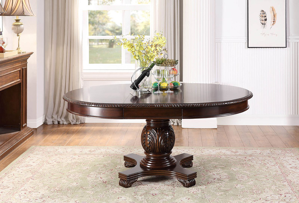 ACME Chateau Dining Table with Wooden Tabletop, and Wooden Base, for Restaurant, Cafe, Tavern, Living Room - Espresso