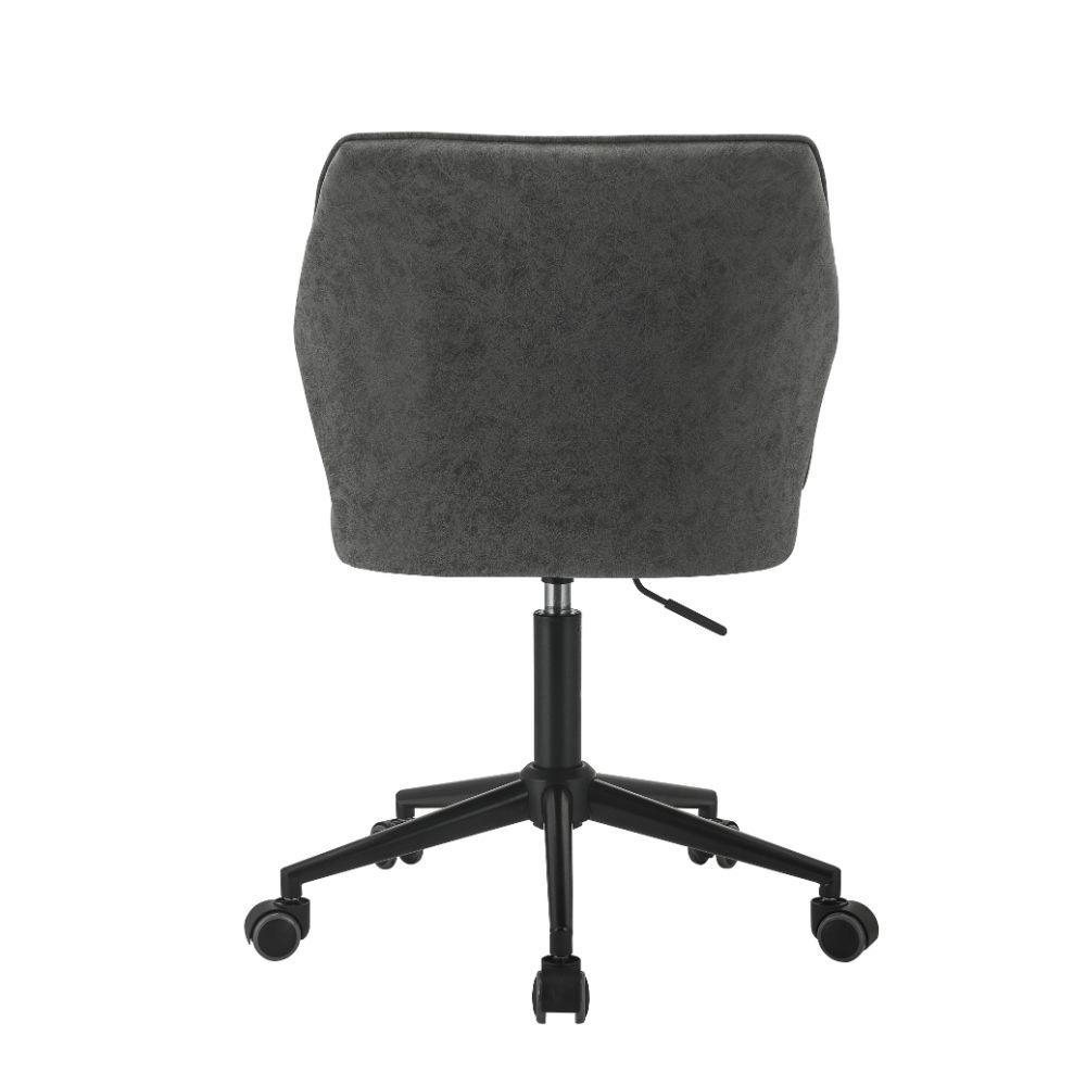 ACME Pakuna Modern Leisure PU Swivel Chair Height Adjustable With Curved Backrest And Casters For Living Room, Bedroom, Dining Room, Office - Gray 7 ACME Pakuna Modern Leisure PU Swivel Chair Height Adjustable with Curved Backrest and Casters for Living Room, Bedroom, Dining Room, Office - Gray
