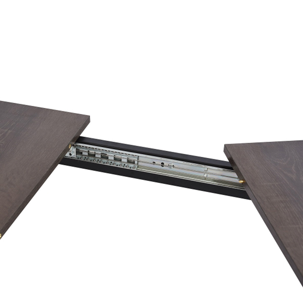 63" Extendable Dining Table with Wooden Tabletop and Metal Legs, for Restaurant, Cafe, Tavern, Living Room - Brown
