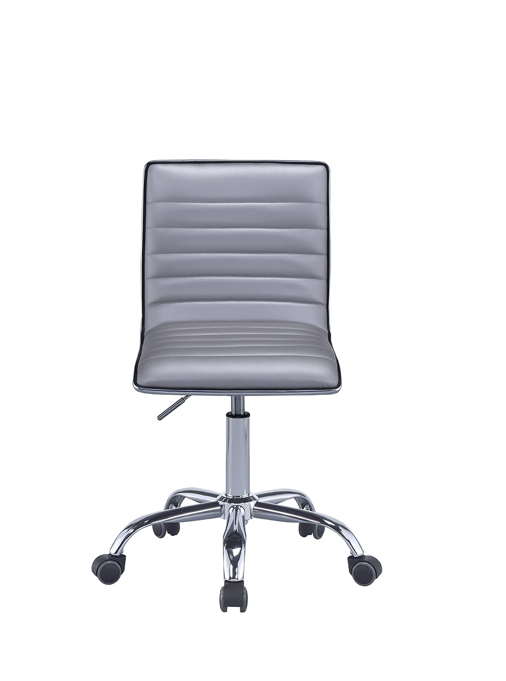 ACME Alessio Modern Leisure PU Swivel Chair Height Adjustable With Curved Backrest And Casters For Living Room, Bedroom, Dining Room, Office - Silver 7 ACME Alessio Modern Leisure PU Swivel Chair Height Adjustable with Curved Backrest and Casters for Living Room, Bedroom, Dining Room, Office - Silver