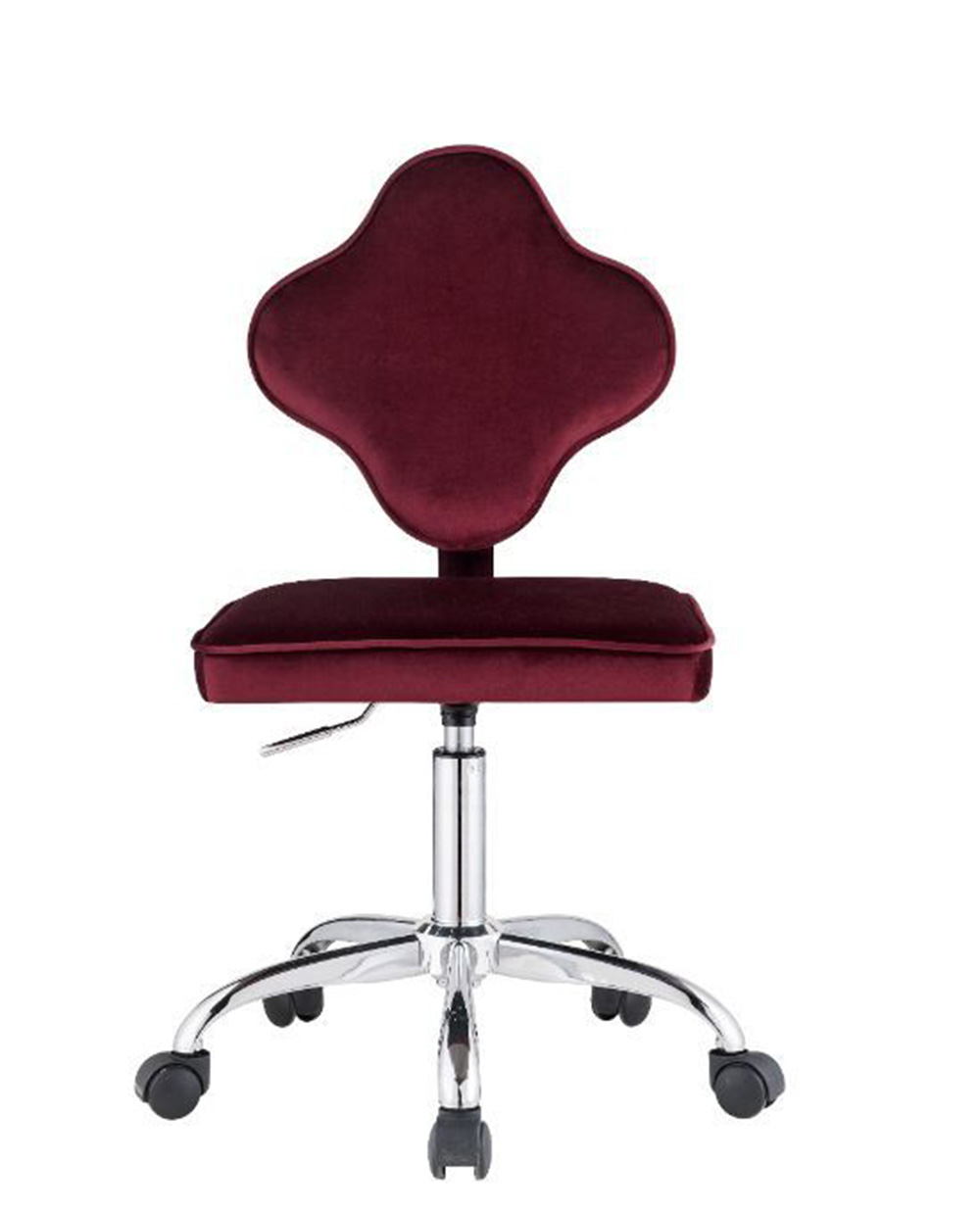 ACME Clover Modern Leisure Velvet Swivel Chair Height Adjustable with Backrest and Casters for Living Room, Bedroom, Dining Room, Office - Red