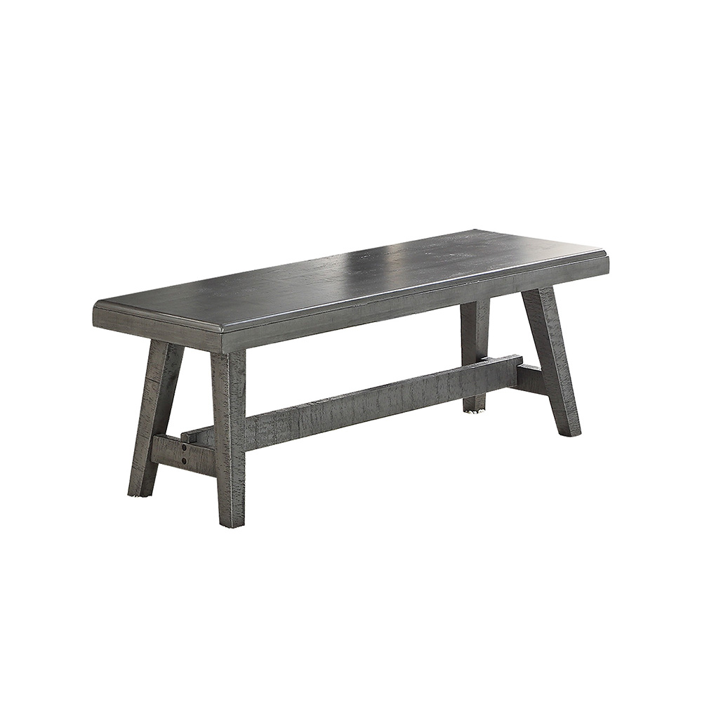 54" Wood Dining Bench for Restaurant, Cafe, Tavern, Office, Living Room - Gray