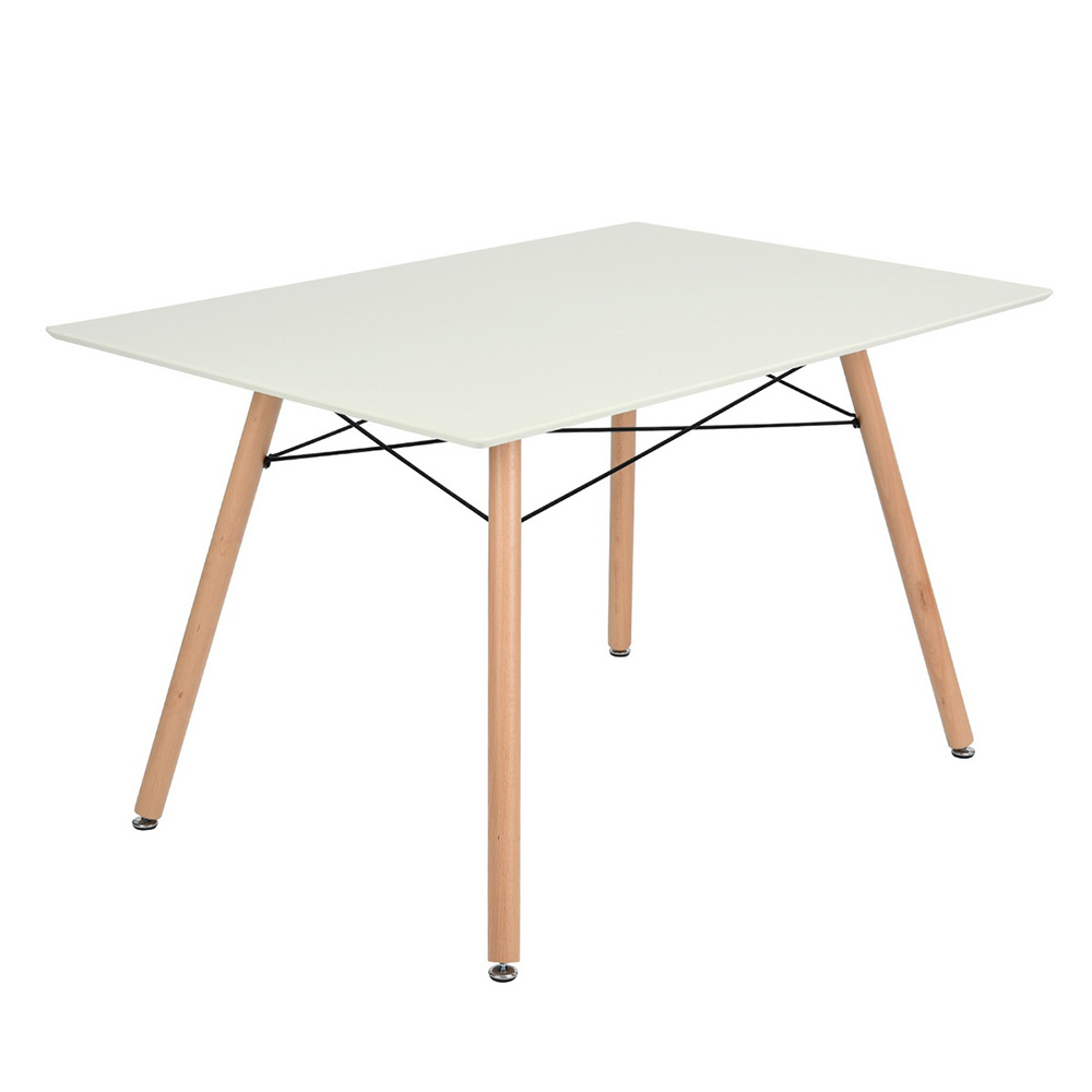 47.2" MDF Dining Table with Adjustable Feet, for Restaurant, Cafe, Tavern, Living Room - White