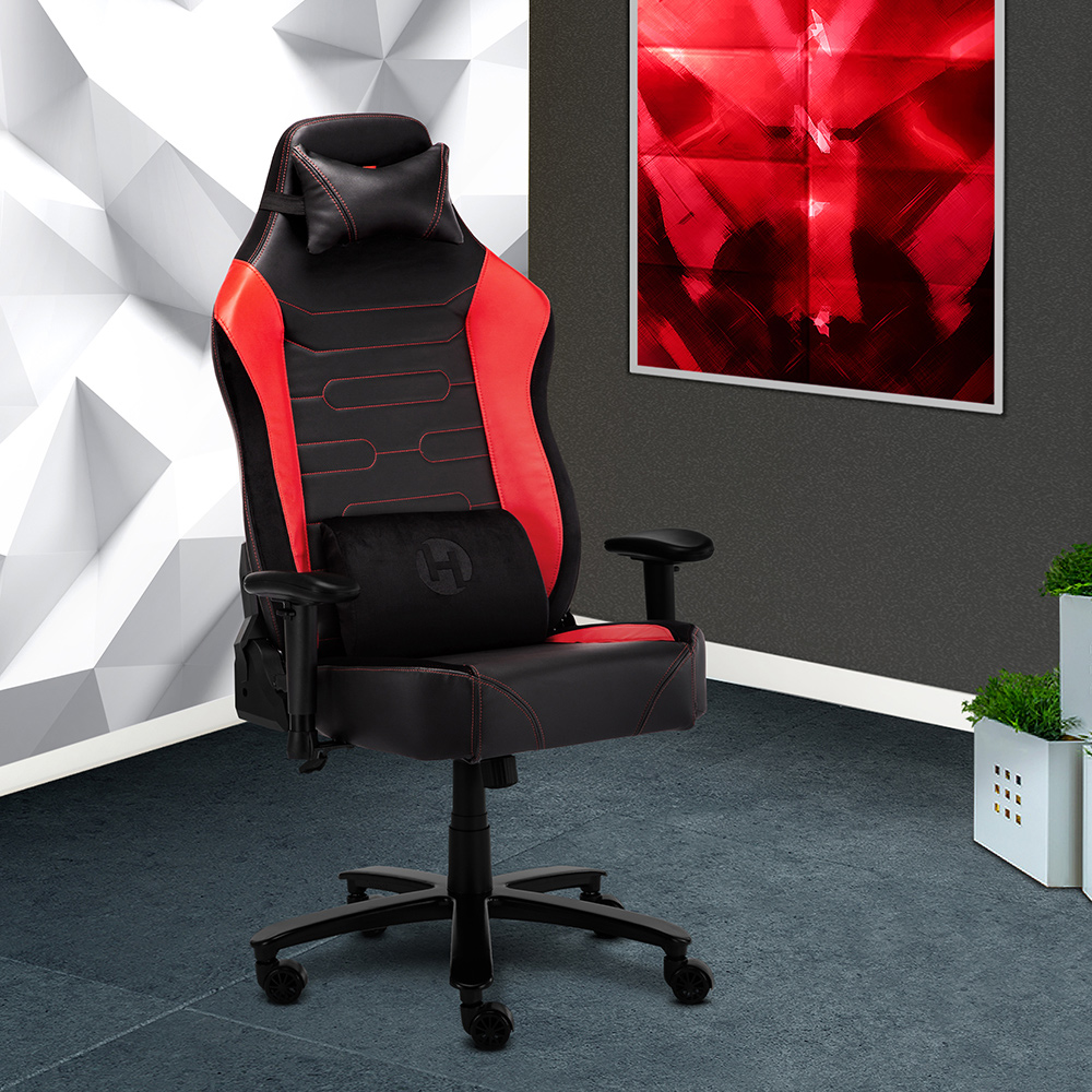 Techni Home Office Adjustable Rotatable Gaming Chair With Ergonomic High Backrest And Lumbar Support - Red 6 Techni Home Office Adjustable Rotatable Gaming Chair with Ergonomic High Backrest and Lumbar Support - Red