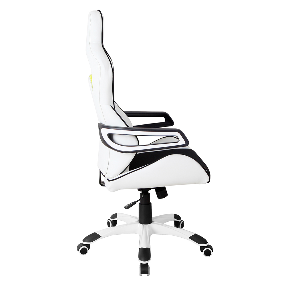 Techni Home Office Adjustable Rotatable Gaming Chair With Ergonomic High Backrest And Lumbar Support - Black + White 7 Techni Home Office Adjustable Rotatable Gaming Chair with Ergonomic High Backrest and Lumbar Support - Black + White