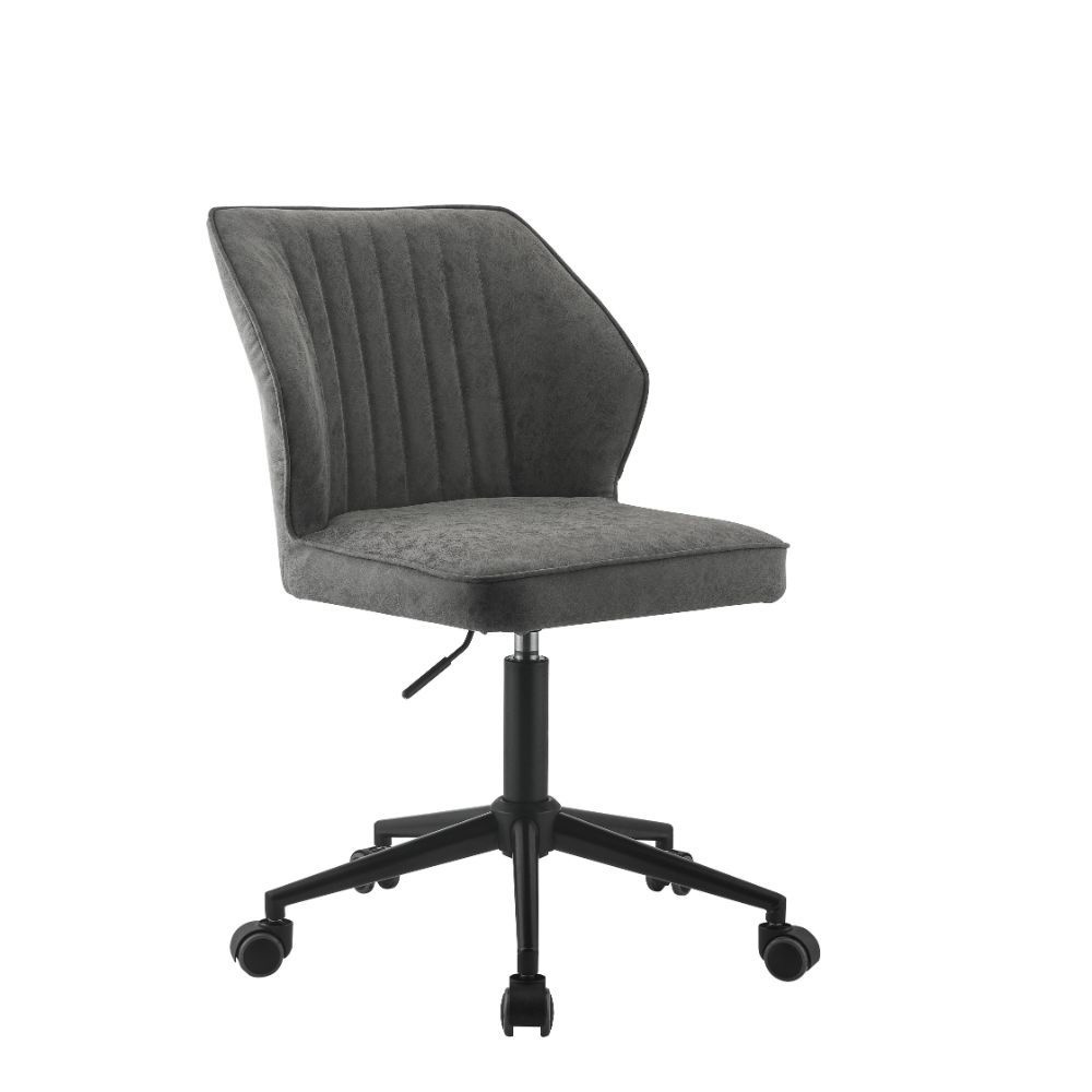 ACME Pakuna Modern Leisure PU Swivel Chair Height Adjustable With Curved Backrest And Casters For Living Room, Bedroom, Dining Room, Office - Gray 10 ACME Pakuna Modern Leisure PU Swivel Chair Height Adjustable with Curved Backrest and Casters for Living Room, Bedroom, Dining Room, Office - Gray