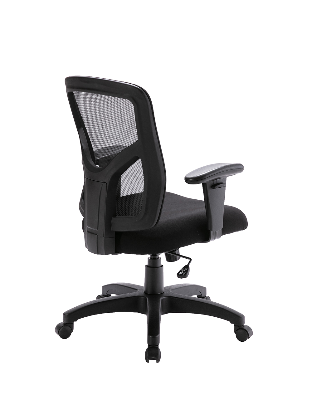 Home Office Nylon Mesh Adjustable Chair with Ergonomic Backrest and Casters - Black