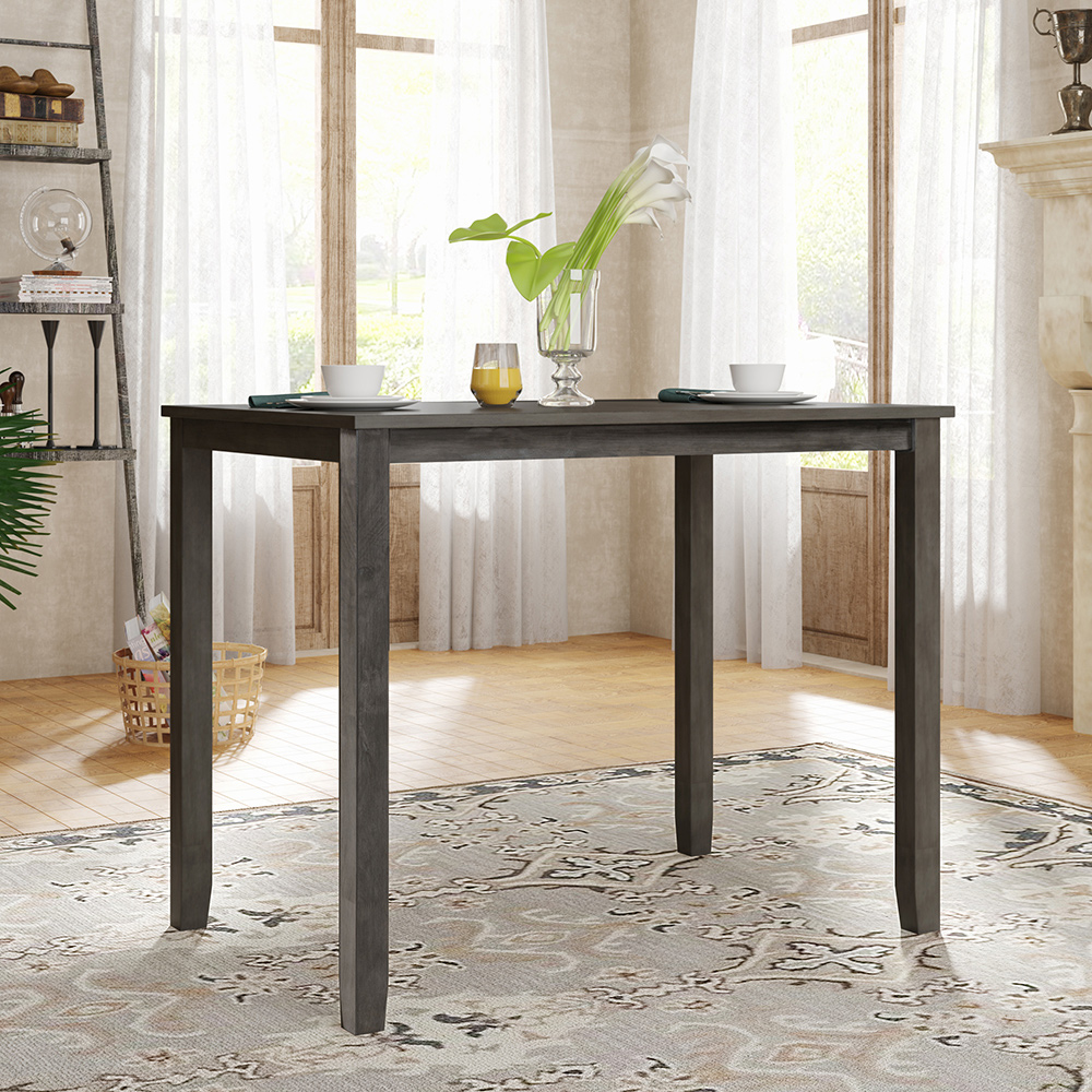 TREXM Wood Farmhouse Counter Height Dining Table, for Restaurant, Cafe, Tavern, Living Room - Gray