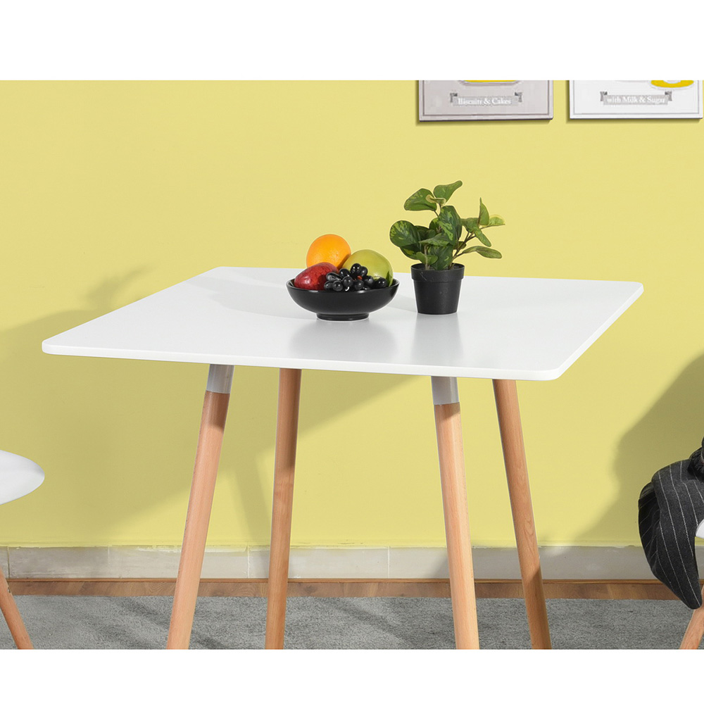 31.5" Square High Glossy Dining Table with MDF Tabletop White