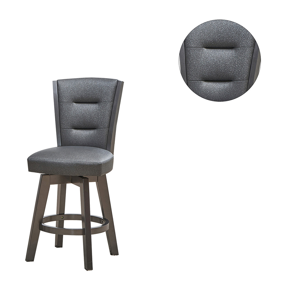 Faux Leather Upholstered Dining Chair Set of 2, with Backrest, and Wooden Frame, for Restaurant, Cafe, Tavern, Office, Living Room - Gray