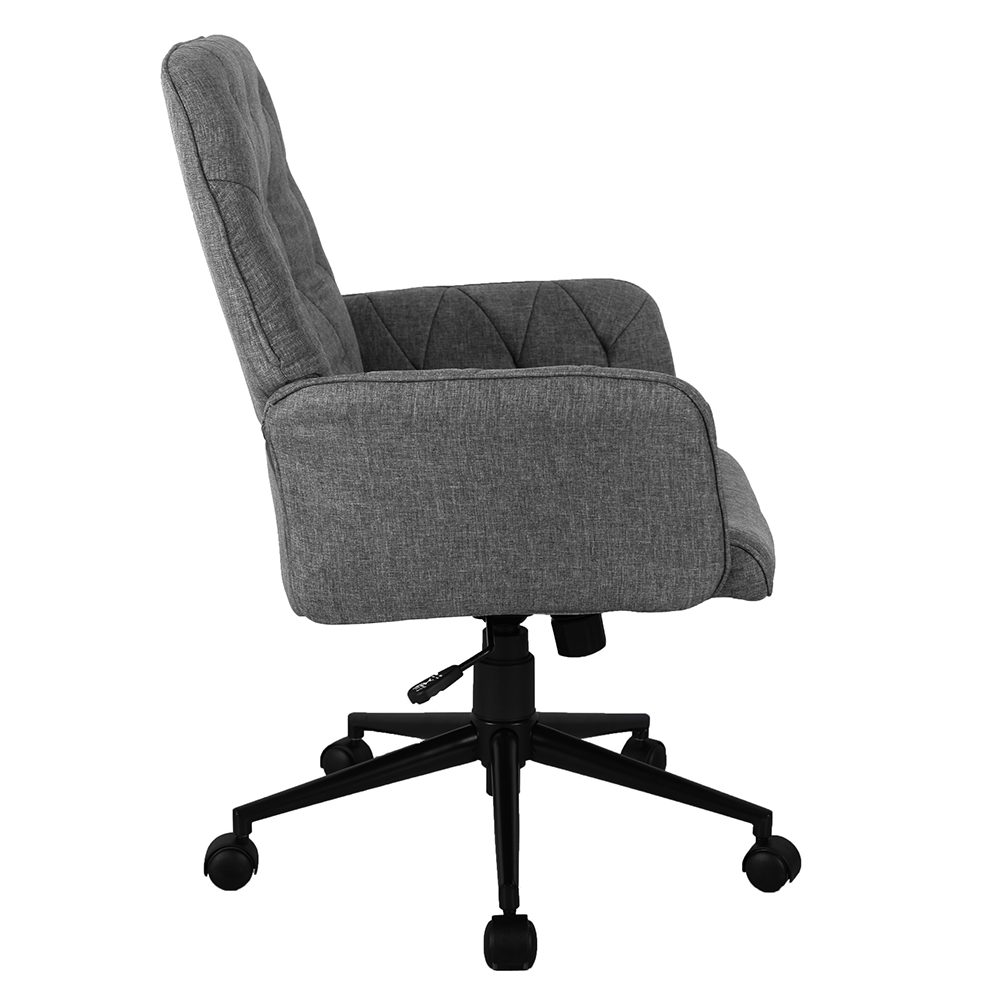 Techni Home Office Tufted Upholstered Adjustable Rotatable Chair With Ergonomic Backrest And Casters - Gray 7 Techni Home Office Tufted Upholstered Adjustable Rotatable Chair with Ergonomic Backrest and Casters - Gray