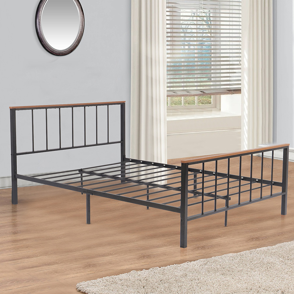 Full-Size Platform Bed Frame with Headboard and Metal Slats Support, No Box Spring Needed (Only Frame) - Black