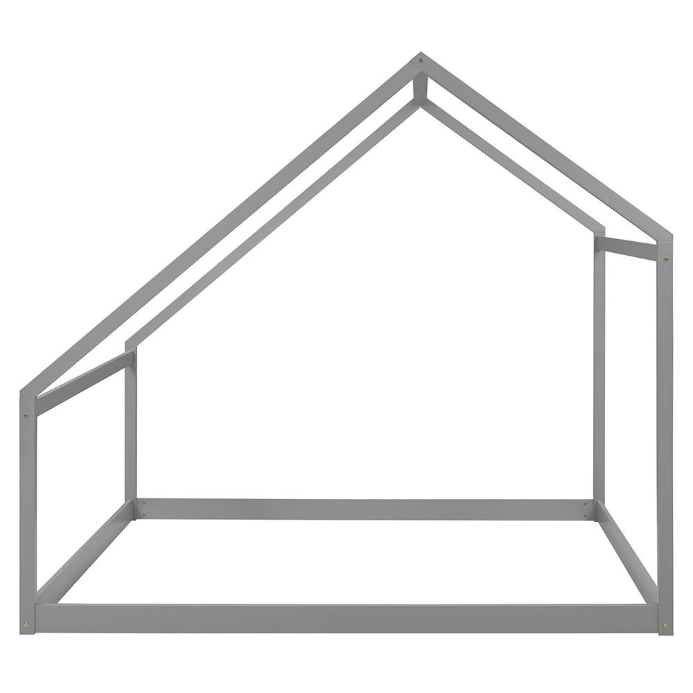 Full Size House-shaped Platform Bed Frame, Box Spring Needed (Only Frame) - Gray