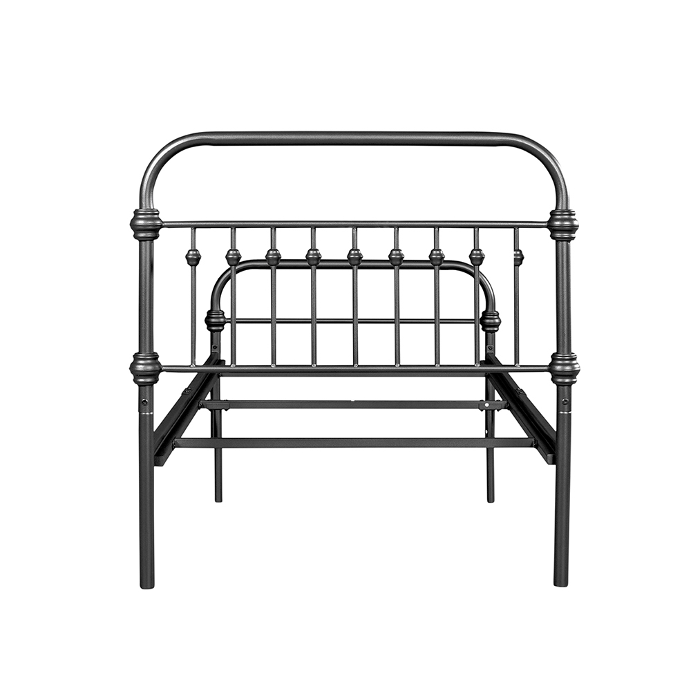 Twin Size Platform Bed Frame with Headboard and Metal Slats Support, No Box Spring Needed (Only Frame) - Black