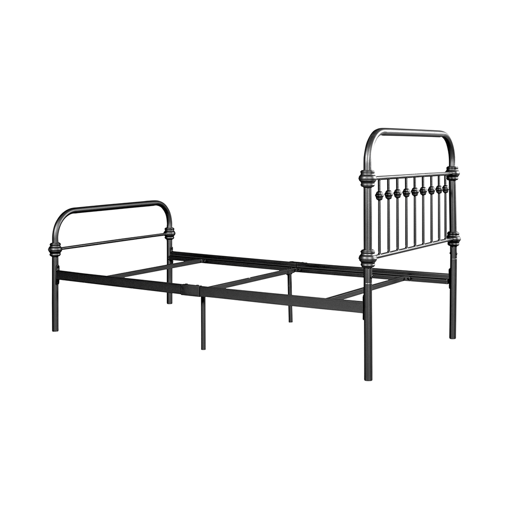 Twin Size Platform Bed Frame with Headboard and Metal Slats Support, No Box Spring Needed (Only Frame) - Black